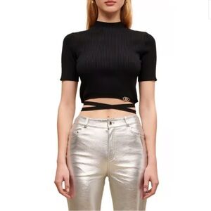MAJE
Mosea Tie Waist Crop Top